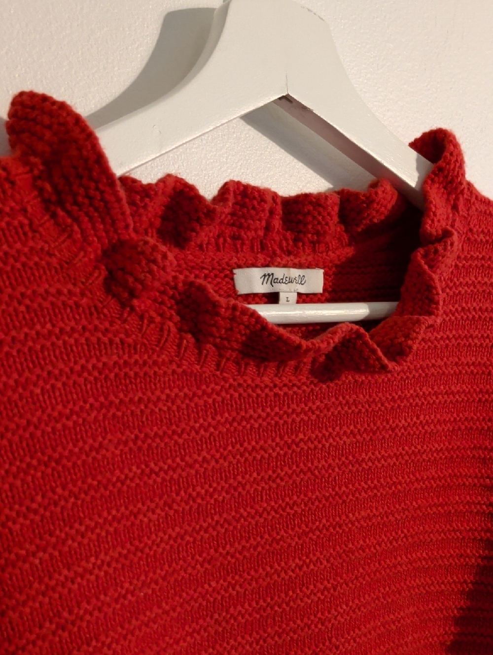 MADEWELL ruffle neck pullover sweater - size large - Picture 4 of 10